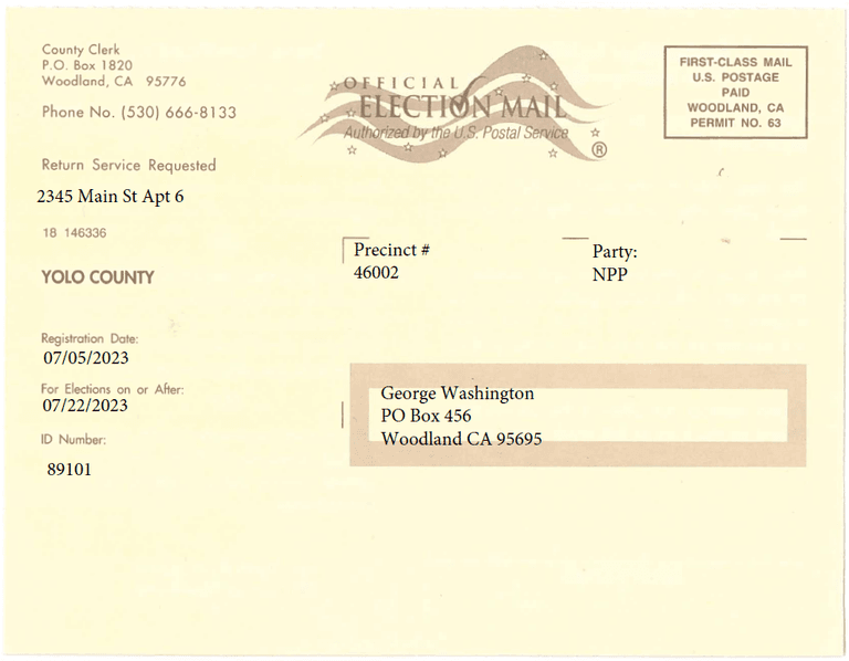 Voter Notification Card - Front